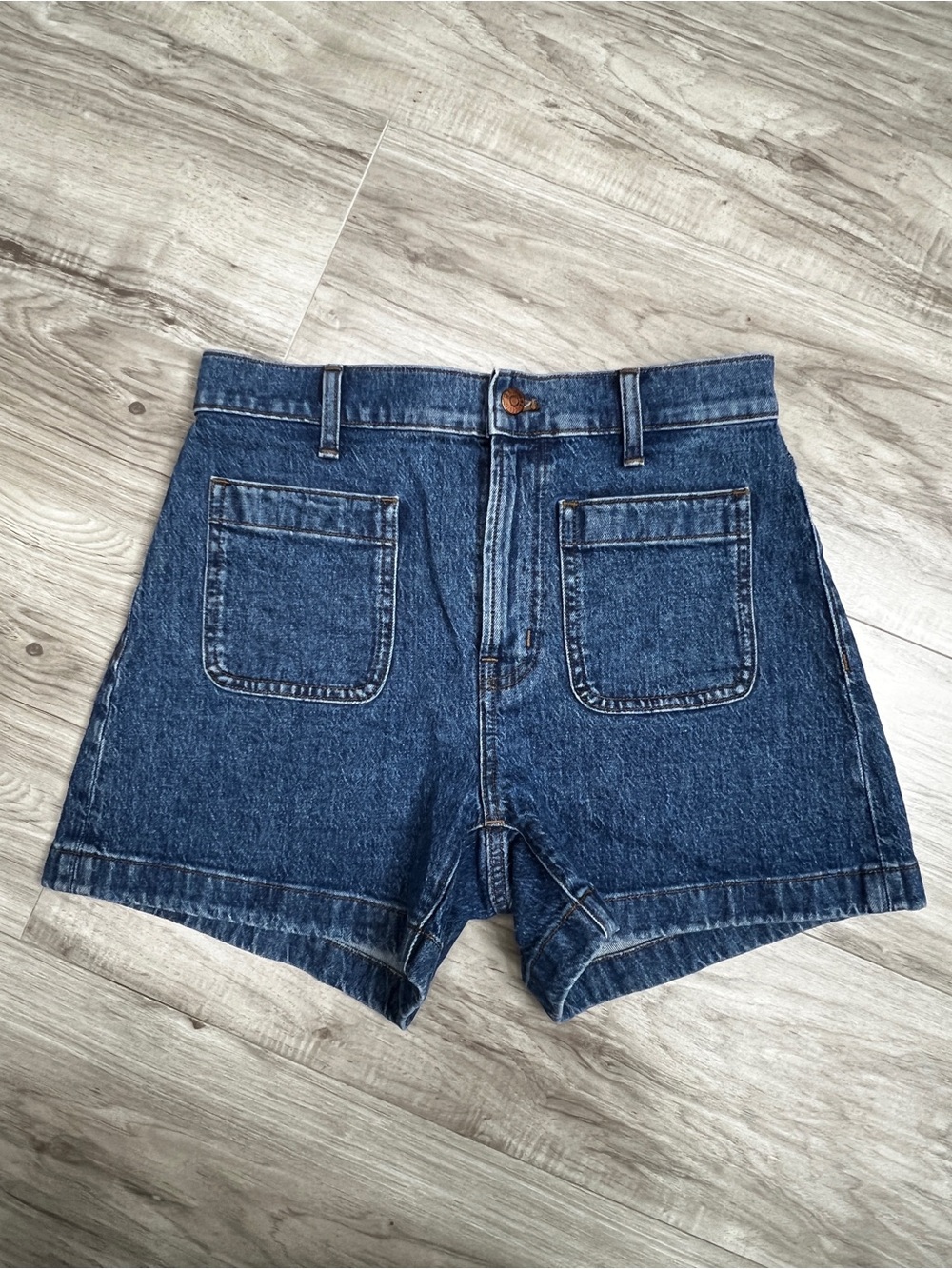 MADEWELL Emmett High Rise Sailor Denim Jean Shorts Blue Size 27